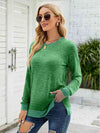 Round Neck Long Sleeve Blouse Blouses - Tophatter Daily Deals