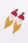 Beaded Fringe Dangle Earrings Earrings - Tophatter Daily Deals