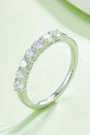 Moissanite Platinum-Plated Half-Eternity Ring Silver Moissanite - Tophatter Daily Deals