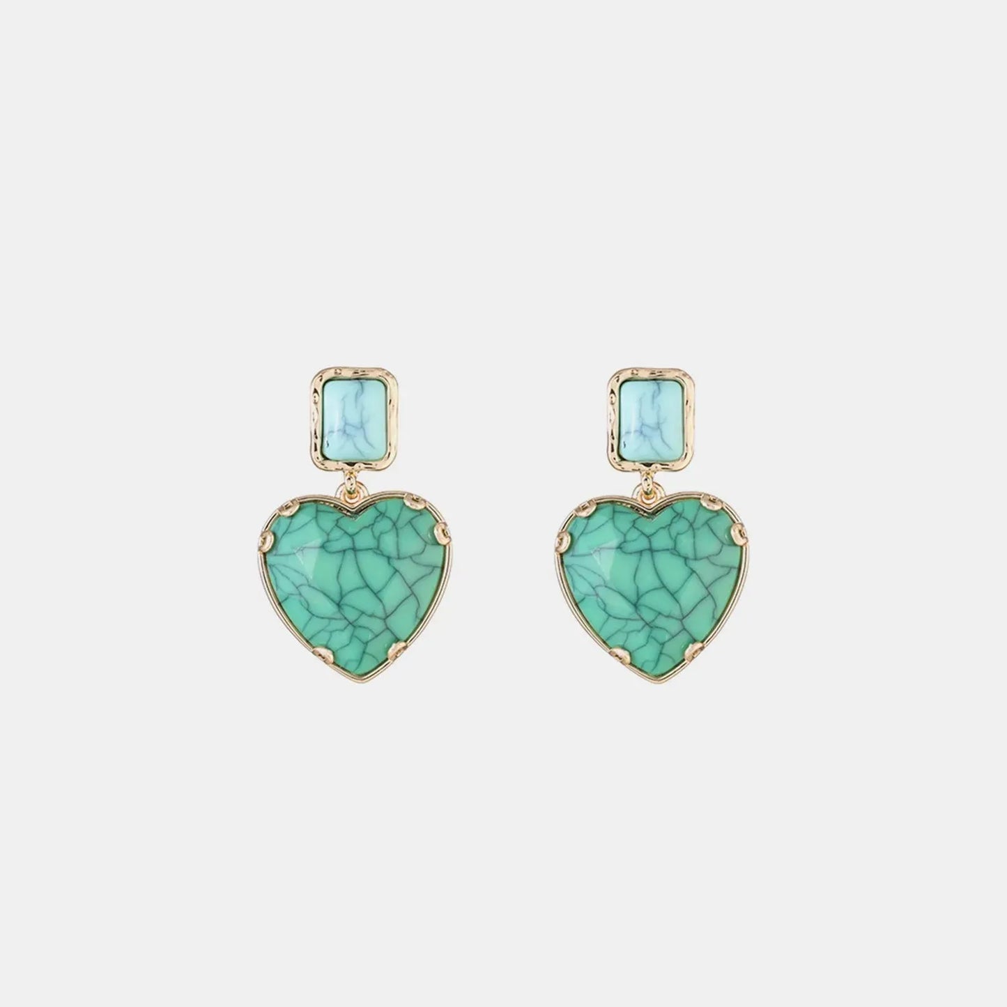 Heart & Geometric Alloy Earrings Style B One Size Earrings - Tophatter Daily Deals