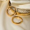 18K Gold-Plated Stainless Steel Huggie Earrings Gold One Size Earrings - Tophatter Daily Deals