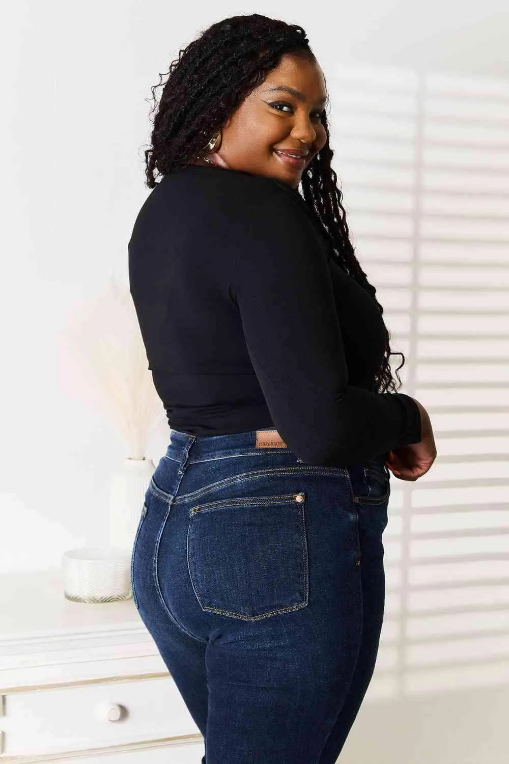 Basic Bae Asymmetrical Neck Long Sleeve Top Blouses - Tophatter Daily Deals