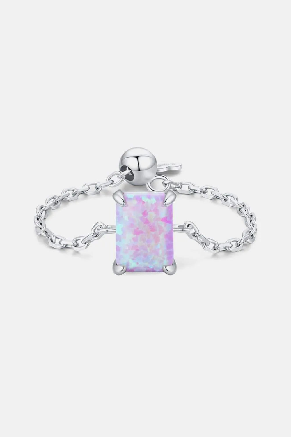 925 Sterling Silver Opal Ring Heliotrope Purple One Size Opal - Tophatter Daily Deals