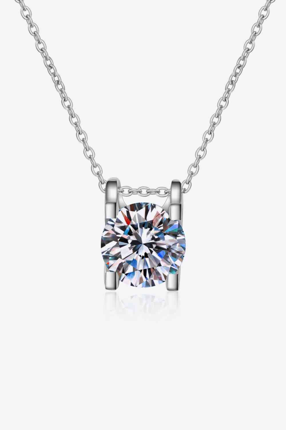 Moissanite 925 Sterling Silver Necklace Moissanite - Tophatter Daily Deals