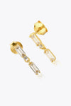 Zircon 925 Sterling Silver Drop Earrings Earrings - Tophatter Daily Deals