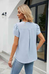 Petal Sleeve V-Neck Top Blouses - Tophatter Daily Deals