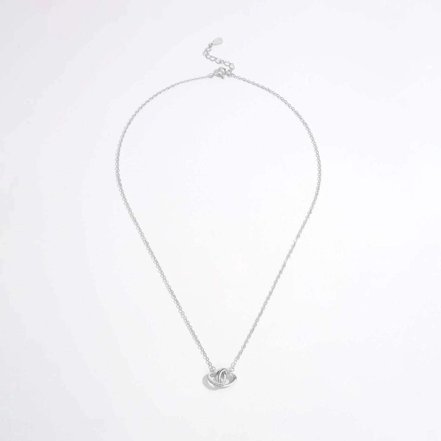 925 Sterling Silver Inlaid Zircon Heart Necklace Necklaces - Tophatter Daily Deals