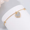 Inlaid Rhinestone Titanium Steel Heart Bracelet Bracelets - Tophatter Daily Deals