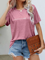 TOMORROW NEEDS YOU Graphic Tee Light Mauve Women's T-Shirts - Tophatter Daily Deals