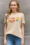 Simply Love Full Size SUMMER VIBES Graphic Cotton Tee Women's T-Shirts - Tophatter Daily Deals