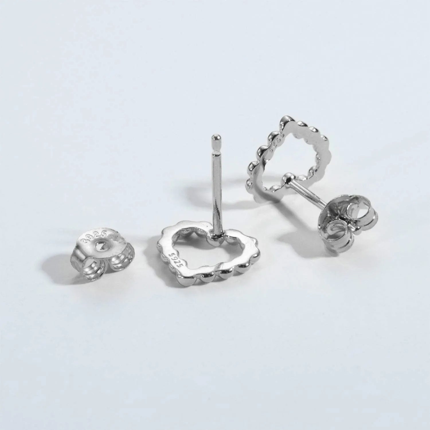 925 Sterling Silver Heart Earrings Earrings - Tophatter Daily Deals