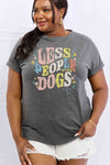 Simply Love Full Size LESS PEOPLE MORE DOGS Graphic Cotton T-Shirt Women's T-Shirts - Tophatter Daily Deals