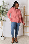 Heimish Full Size Waffle-Knit Button Down Blouse Blouses - Tophatter Daily Deals