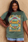 Simply Love Full Size FIND INNER PEACE Graphic Cotton T-Shirt Women's T-Shirts - Tophatter Daily Deals