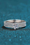 Moissanite 925 Sterling Silver Ring Set Moissanite - Tophatter Daily Deals