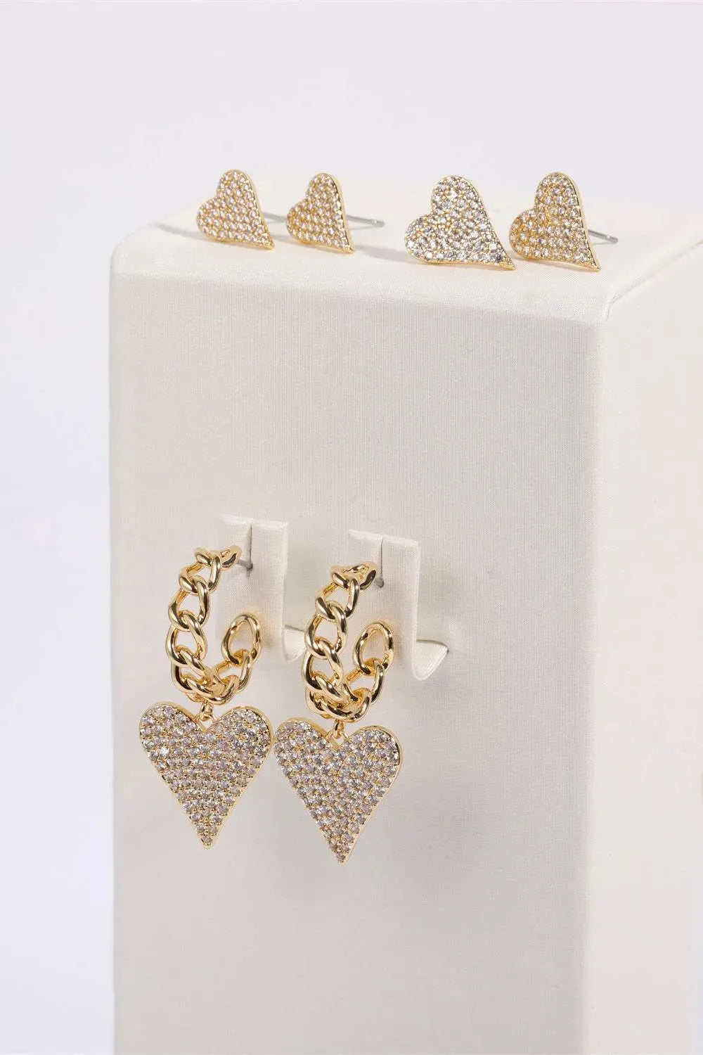 Zircon Decor Heart C-Hoop Drop Earrings Earrings - Tophatter Daily Deals