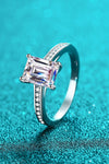 925 Sterling Silver Side Stone Moissanite Ring - Tophatter Deals