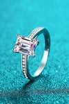 925 Sterling Silver Side Stone Moissanite Ring Moissanite - Tophatter Daily Deals