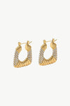 18K Gold Plated Inlaid Cubic Zirconia Earrings Earrings - Tophatter Daily Deals