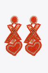 Random 2-Pair Heart and X-Shape Bead Dangle Earrings Earrings - Tophatter Daily Deals