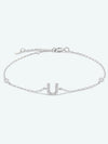Q To U Zircon 925 Sterling Silver Bracelet U Silver One Size Bracelets - Tophatter Daily Deals