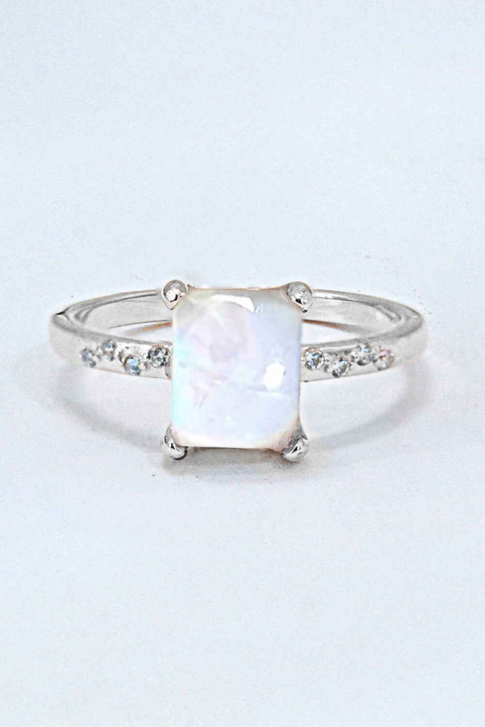 Square Moonstone Ring - Tophatter Deals