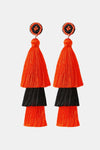 Baeds Detail Triple Layered Tassel Earring Black One Size Earrings - Tophatter Daily Deals