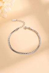 Double-Layered 925 Sterling Silver Bracelet Silver One Size Bracelets - Tophatter Daily Deals