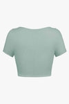 Square Neck Ribbed Crop Top Blouses - Tophatter Daily Deals