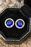 Contrast 2 Carat Moissanite Platinum-Plated Stud Earrings Blue One Size Moissanite - Tophatter Daily Deals