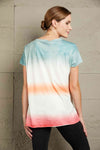 Double Take Tie-Dye V-Neck Short Sleeve Tee Women's T-Shirts - Tophatter Daily Deals