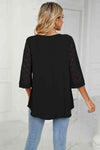 V-Neck Three-Quarter Sleeve Top Women's T-Shirts - Tophatter Daily Deals