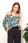 Sew In Love Full Size High Neck Off Shoulder Criss Cross Top Blouses - Tophatter Daily Deals