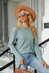 Dropped Shoulder Long Sleeve Blouse Blouses - Tophatter Daily Deals