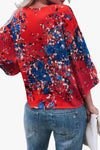 Printed Deep V Tie Hem Blouse Blouses - Tophatter Daily Deals