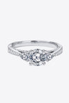 1 Carat Moissanite 4-Prong Side Stone Ring - Tophatter Shopping Deals