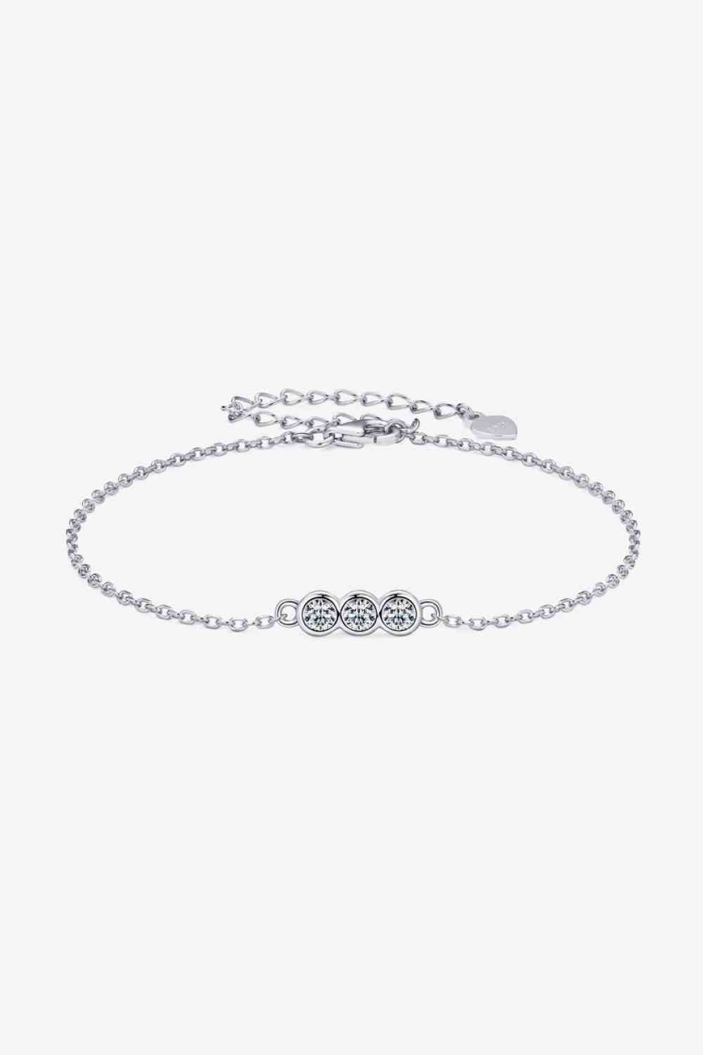 Adored Moissanite 925 Sterling Silver Bracelet Moissanite - Tophatter Daily Deals