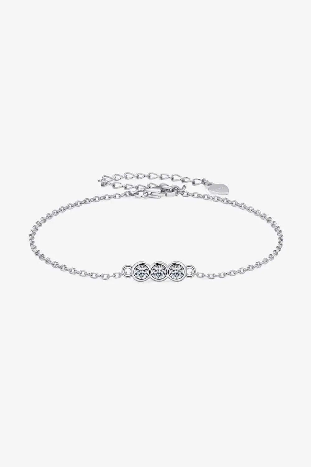 Adored Moissanite 925 Sterling Silver Bracelet Moissanite - Tophatter Daily Deals