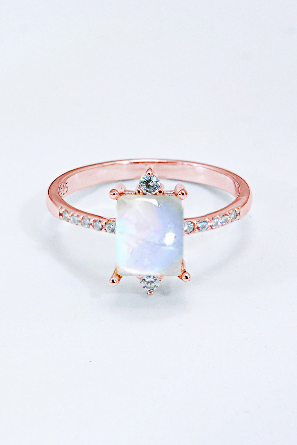 925 Sterling Silver Square Moonstone Ring - Tophatter Shopping Deals