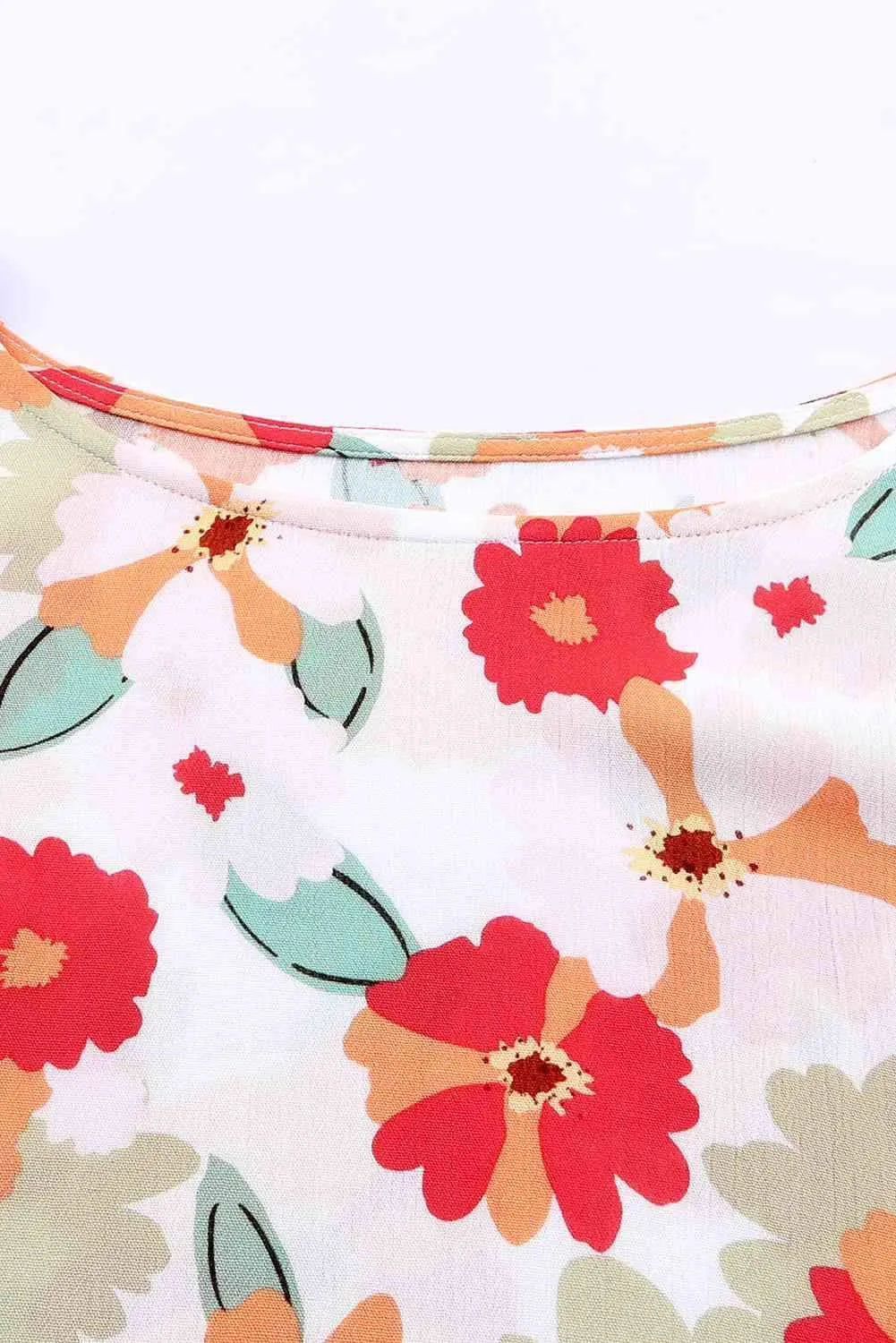 Floral Flutter Sleeve Round Neck Blouse Blouses - Tophatter Daily Deals