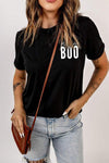 BOO Round Neck Short Sleeve T-Shirt Black Women's T-Shirts - Tophatter Daily Deals