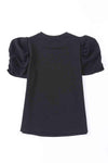 Round Neck Puff Sleeve Top Blouses - Tophatter Daily Deals