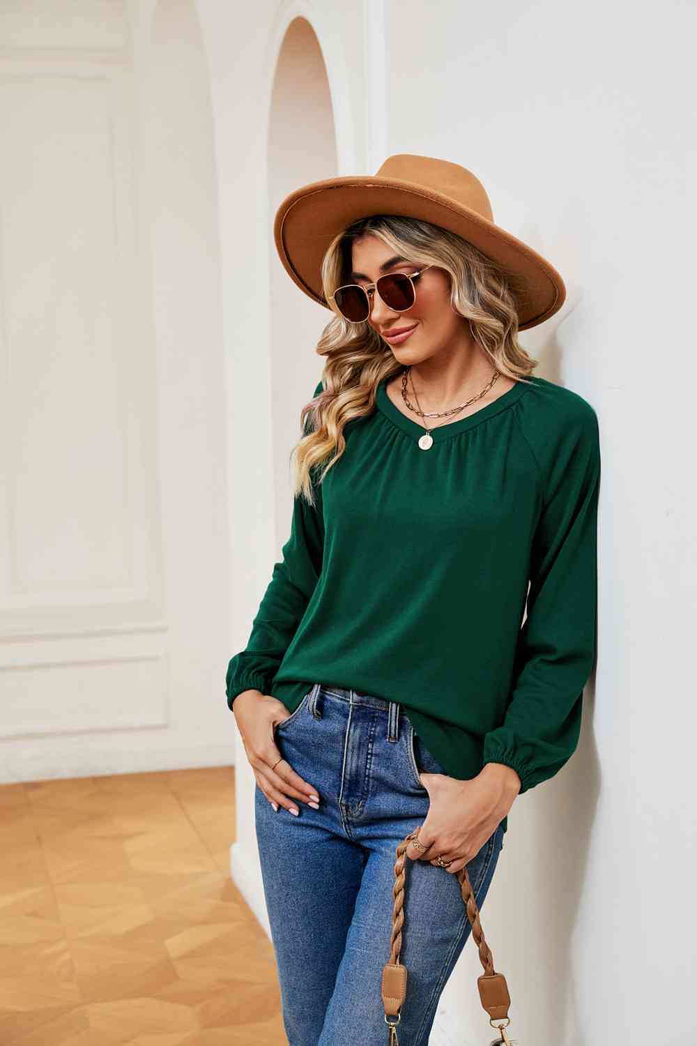 V-Neck Long Sleeve T-Shirt Women's T-Shirts - Tophatter Daily Deals