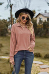 Collared Neck Cable-Knit Long Sleeve Blouse Blouses - Tophatter Daily Deals