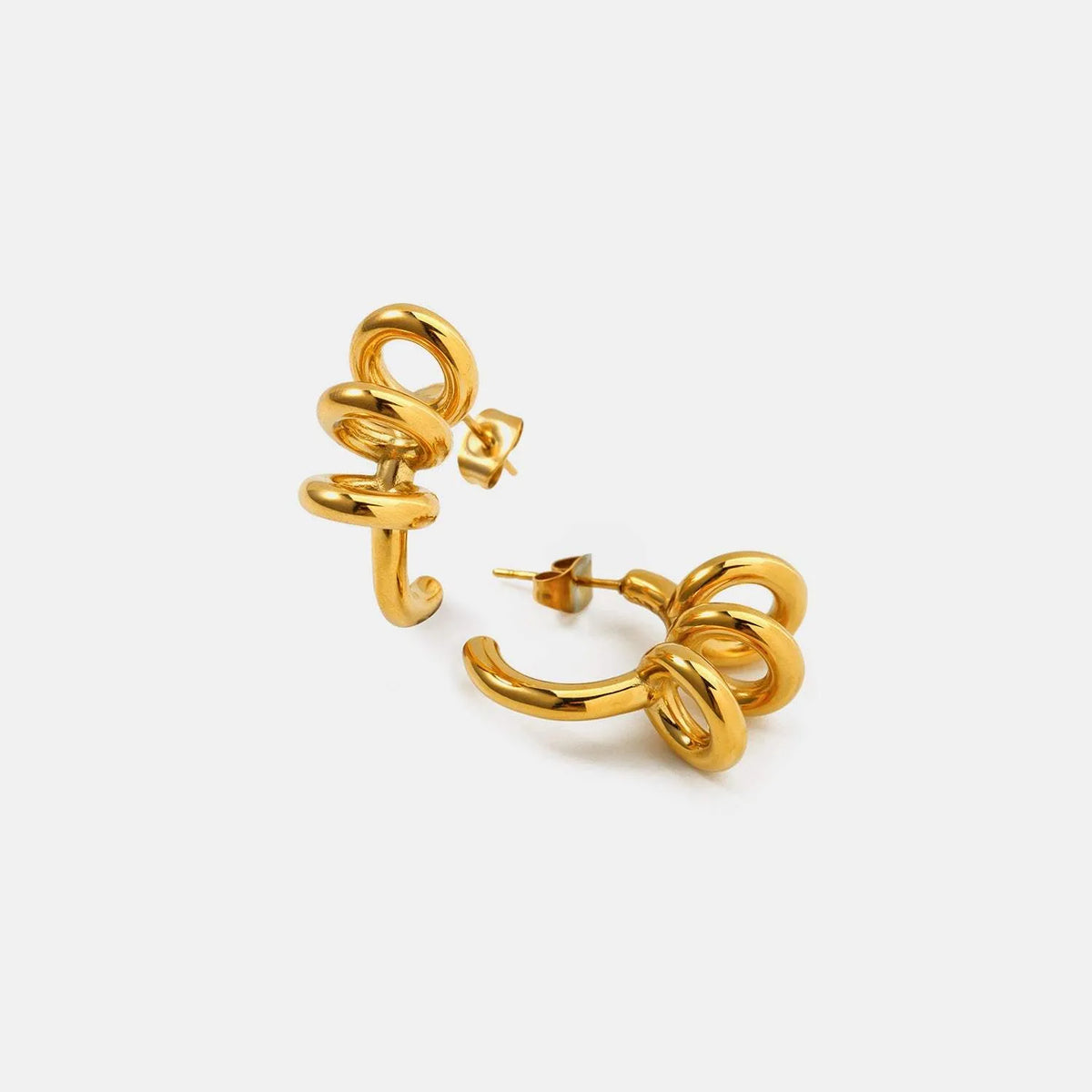 Stainless Steel C-Hoop Earrings Earrings - Tophatter Daily Deals