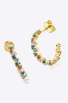 Inlaid Zircon C-Hoop Earrings Earrings - Tophatter Daily Deals