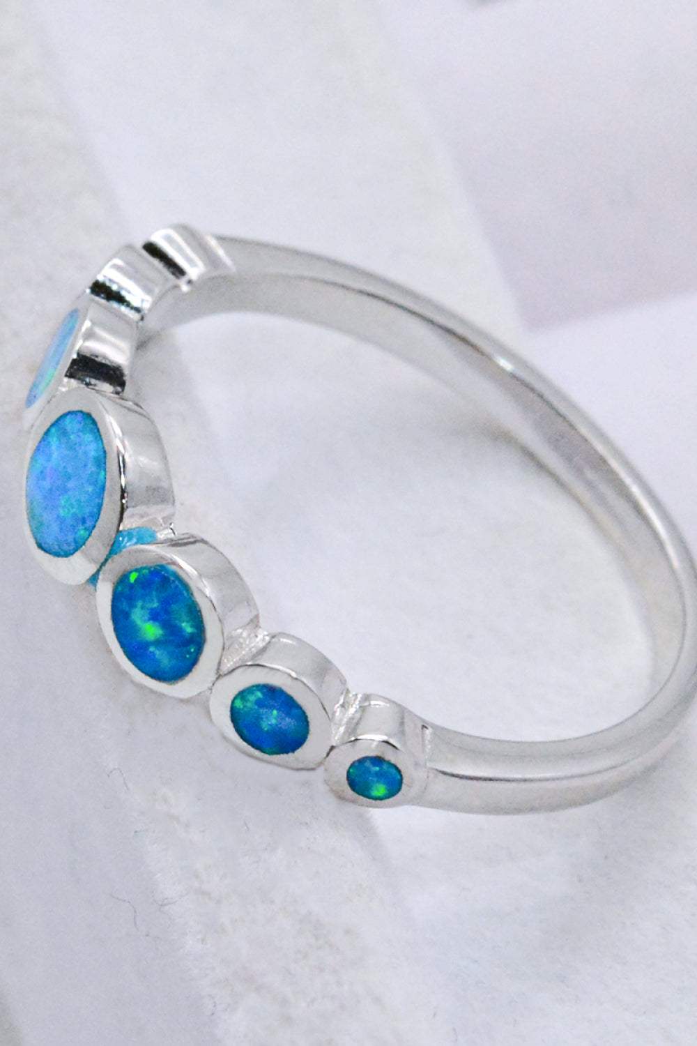 925 Sterling Silver Multi-Opal Ring Opal - Tophatter Daily Deals