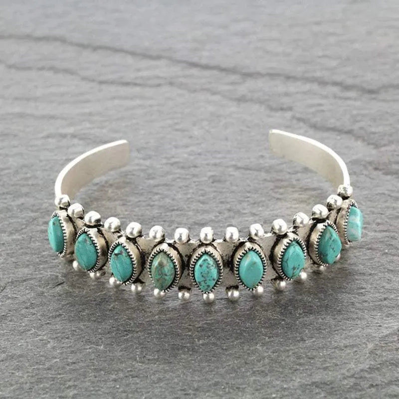 Turquoise Open Bracelet Style A One Size Bracelets - Tophatter Daily Deals