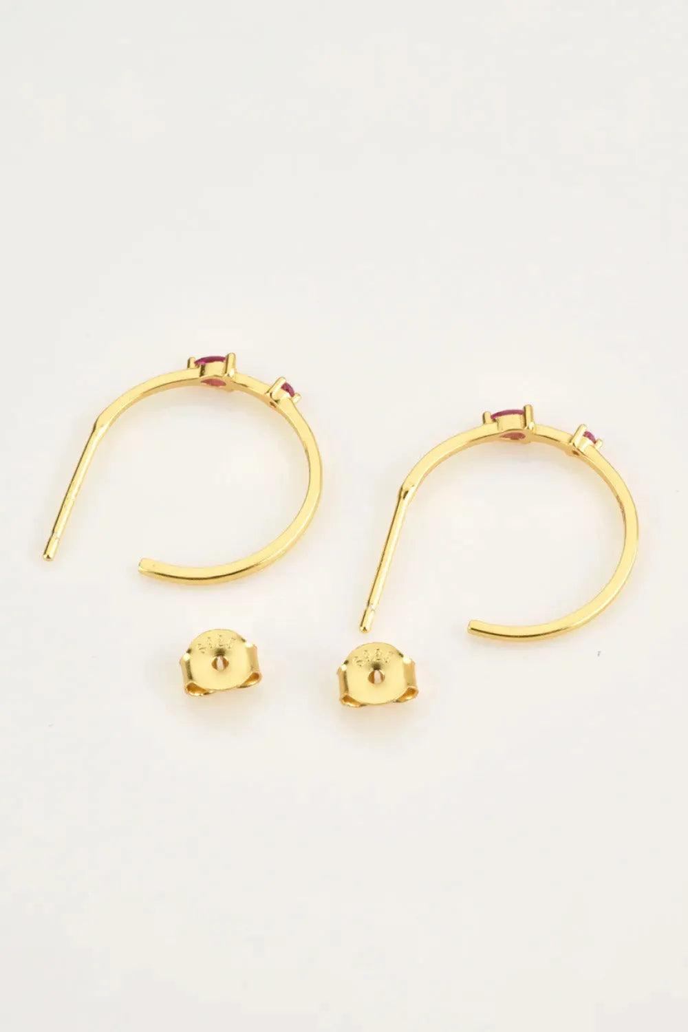 Zircon 925 Sterling Silver C-Hoop Earrings Earrings - Tophatter Daily Deals