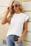 Round Neck Cap Sleeve T-Shirt Women's T-Shirts - Tophatter Daily Deals